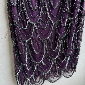 Vintage Sleeveless Fully Sequin Beaded Sparkle Party Cocktail Dress Size 2 thumbnail 2