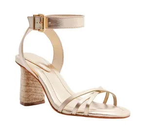 NWT Schutz Womens High Block Sandal Alexandra Gold Yellow 6.5B thumbnail 1