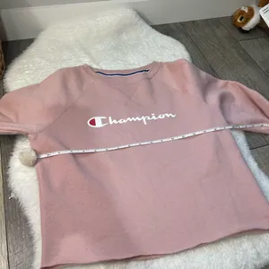 Pink Cropped Champion Sweatshirt Crew thumbnail 3