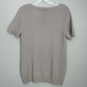 Christopher Fischer Size L Gray Short Sleeve Cashmere Top Crew Neck thumbnail 5