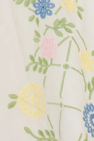 Revolve Anthropologie Damson Madder White Cotton Junia Midi Dress in Embroidered thumbnail 4