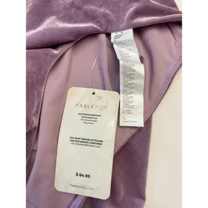 Fabletics Gigi Velour Bodysuit Women L‎ Purple One-Shoulder Snap Closure Velvet thumbnail 5