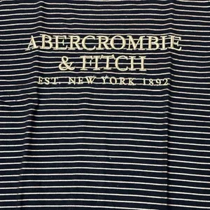 Abercrombie & Fitch Women Navy Blue‎ Crew Neck stripe T-Shirt size XS thumbnail 5