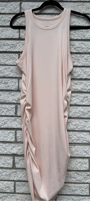 SHEIN Sleeveless Ruched Side Midi Dress - Blush thumbnail 1