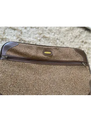 Vintage Frontier Tweed Carry On Suitcase Retro Travel Luggage Brown Weekend Bag thumbnail 4