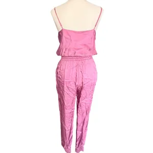 Cinq‎ a Sept Finnley Pink Satin Sleeveless Jogger Jumpsuit Small Tous Les Jours thumbnail 3