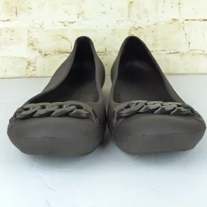 Crocs Gianna Chain Link Ballet Flats Womens 7 Brown Slip On Lightweight Comfort thumbnail 4