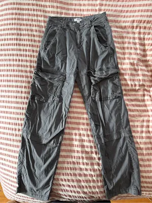 Garage low waisted gray cargo pants thumbnail 1