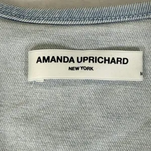 Amanda Uprichard Denim Jumpsuit Light Wash Wide Leg Sleeveless V-Neck Medium thumbnail 2