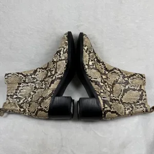 Nordstrom Snakeskin Print Ankle Boots‎ Square Toe Block Heel Chelsea Booties 7.5 thumbnail 8