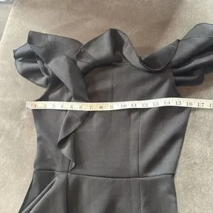 Women’s Black Off-Shoulder BodyCon Midi Dress with Ruffles Size S NWOT thumbnail 13