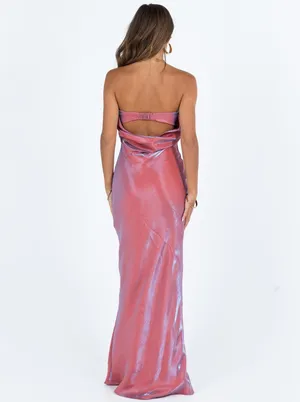 Princess Polly Pink Metallic Strapless Maxi Dress thumbnail 4