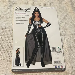 NEW Dreamgirl Bare Bones Babe Sexy Skeleton Costume Size Large thumbnail 5