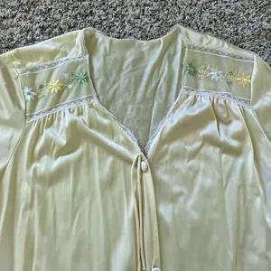 Vintage Yellow Floral Embroidery Housedress thumbnail 2
