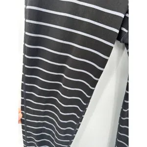 Athleta Womens Black Gray‎ Striped Polyester Spandex Full Length Leggings Small thumbnail 6