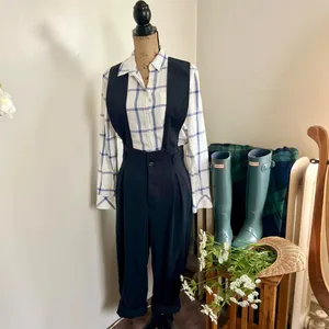 Black cotton vintage pinafore overalls 90s thumbnail 8