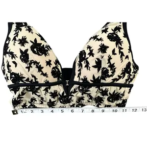 INC International Concepts Bralette‎ S Tan Black Velvet Floral Wirefree Coquette thumbnail 8