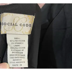 Social Code Black Formal Long Dress Size 9 Prom Wedding Event Black Rhinestones‎ thumbnail 8