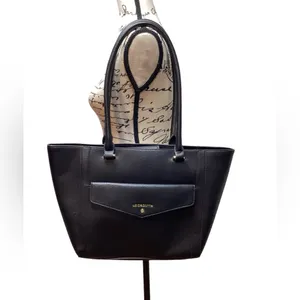 Liz Claiborne Black pebbled faux leather purse thumbnail 4