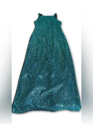 Vintage 1990'S All That Jazz Teal/Aqua Sequin Mesh Formal Dress (5/6) thumbnail 9