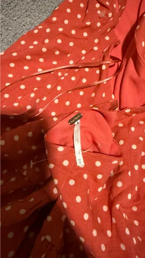 Free People Red/pink Polka Dot Romper thumbnail 4