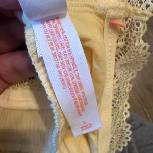 Colsie Lace Trim Camisole Crop Top Bralette Pastel Yellow Loungewear Size L NWT thumbnail 5