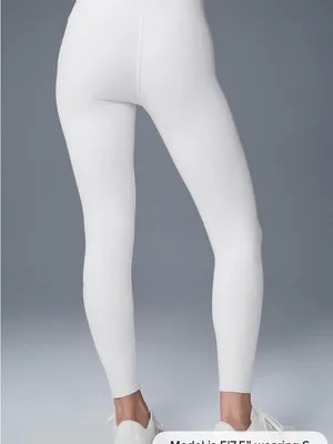 Alo Yoga High-Waisted White Airbrush Leggings. 7/8 length thumbnail 4