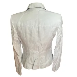 Loft ANN TAYLOR Blazer Khaki Light gray Size 4 Silk Linen Business Formal thumbnail 3