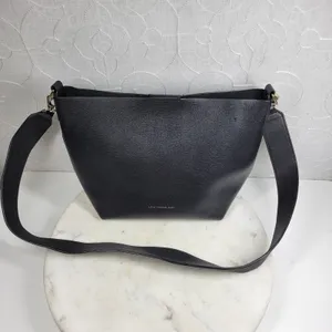 Leatherology Leather Crossbody Shoulder Purse Bag Black Gold Hardware Strap thumbnail 9