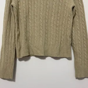 J. Crew Cashmere Wool Blend Cable Knit Sweater Size Medium Green Lightweight thumbnail 5
