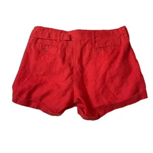 MM Couture By Miss Me Red Shorts Linen Pocket Zip Up Cuffed Belted Size Medium thumbnail 2