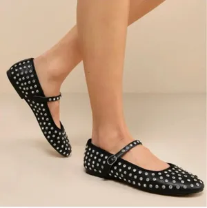 NEW House of Harlow 1960 Mary Jane Ballet Flats 7 Black Rhinestone Dazzle thumbnail 1