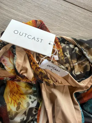 Multi-colored floral and leaf print maxi dress with cut-out back #floraldress #cutoutmaxi #club #festival #outcast thumbnail 5