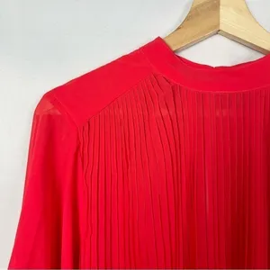 ASOS Tall Red Pleated Trapeze Tie‎ Sleeve Mini Dress 2 thumbnail 3