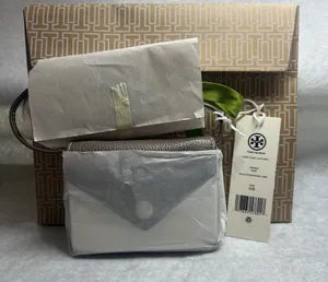 Tory Burch Brown Leather Card Case Lanyard NWT thumbnail 1