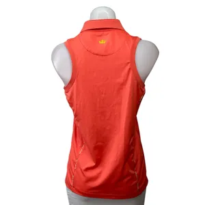 Peter Millar Women Coral Sleeveless 1/4 Zip Collared Tennis Athletic Tank Top M thumbnail 3