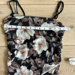 Lulu’s We Really Mesh Black Floral Print Sleeveless Ruched Midi Dress NWT Small thumbnail 13