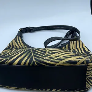 Vintage Y2K leaf Zebra print Fossil shoulder bag. thumbnail 2