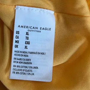 American Eagle Yellow Cotton Linen Smocked Back Mini‎ Dress XL 03873-1206-05U9A thumbnail 7