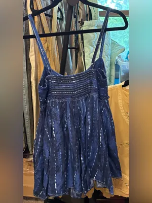 NWT Free People Ocean Ave Romper - blue combo indigo - XS thumbnail 8