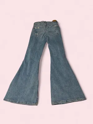 American Eagle Outfitters Distressed Flare Jeans - Light Blue thumbnail 2
