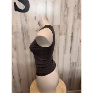 American Eagle Dark Grey Ribbed Tank Top Womens Size XS Extra Small Basic Cami thumbnail 3