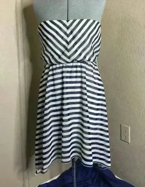RUBY ROX SUN DRESS STRAPLESS Blue White Stripe thumbnail 1