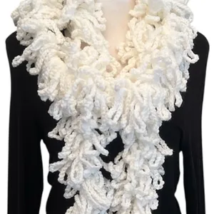 NWT Angelas Designs hand crocheted one of a kind loopy boa scarf thumbnail 3