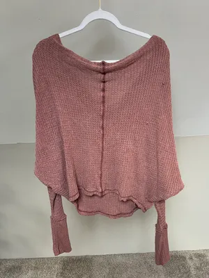 Free People Mauve Slouchy Knit Long Sleeve Top thumbnail 4