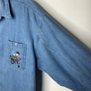 Vintage Beetle Bailey Chambray Button Up Shirt Sz XL Cotton thumbnail 7
