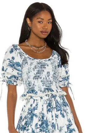 LoveShackFancy Molly floral top size xs thumbnail 1