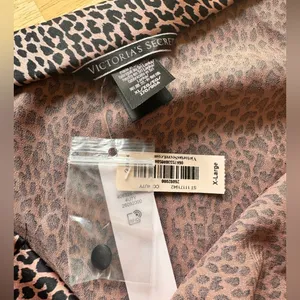 Victoria’s Secret PINK Satin Leopard Midi Slip Skirt Pink Black Bias Cut XL NWT thumbnail 8