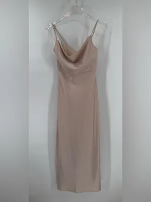BHLDN Cali Satin Charmeuse Midi Dress in "Oyster" Size 0 thumbnail 4