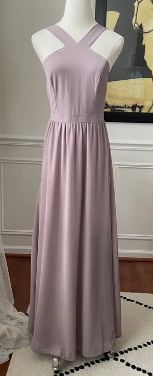LuLu’s Air of Romance Dusty Lavendar Taupe Maxi Dress S thumbnail 1